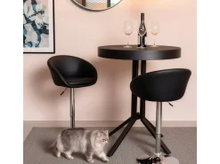 Sillón Taburete Giratorio Cuero Polipiel Diseño Moderno Austin - Negro