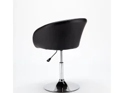Sillón Taburete Giratorio Cuero Polipiel Diseño Moderno Austin - Negro
