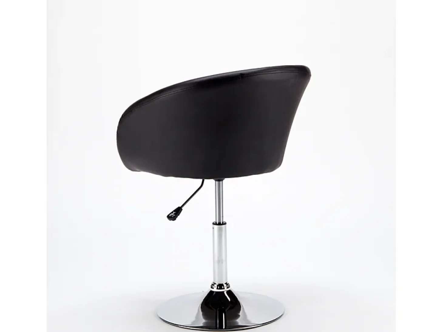 Sillón Taburete Giratorio Cuero Polipiel Diseño Moderno Austin - Negro