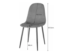 Sillón Valora COMO de terciopelo gris oscuro para sala de estar o comedor