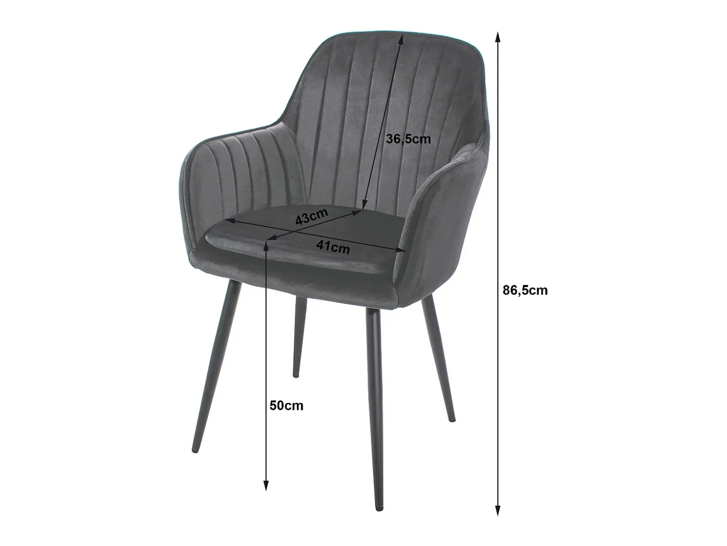 Sillón Valora LUGO de terciopelo negro con diseño ergonómico para sala de estar