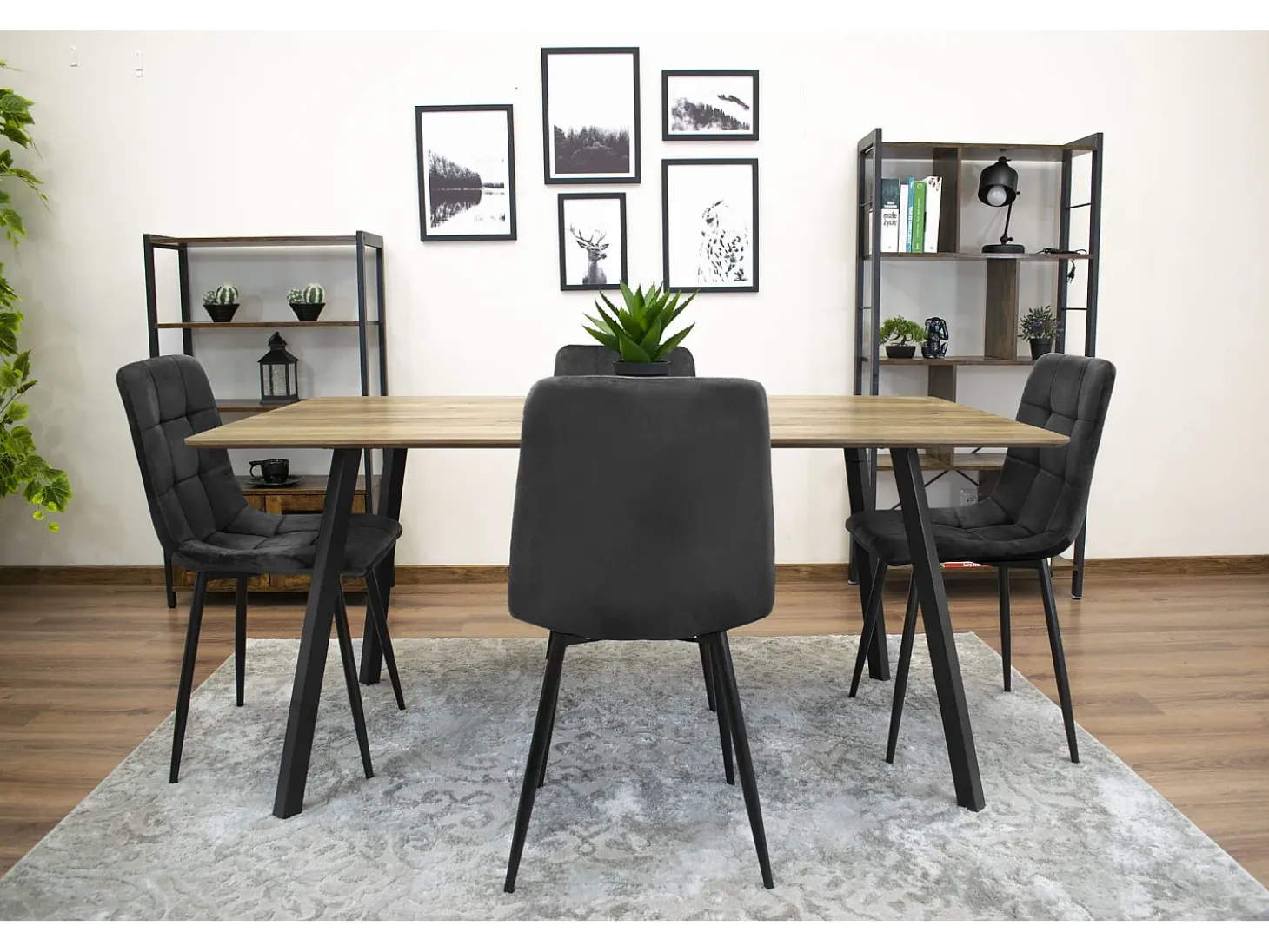 Sillón Valora PYRA de terciopelo negro, diseño moderno para sala de estar (x4)