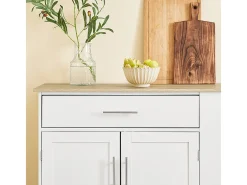 SoBuy Mueble Auxiliar de Cocina con Ruedas, Encimera, Cajón y Estantería