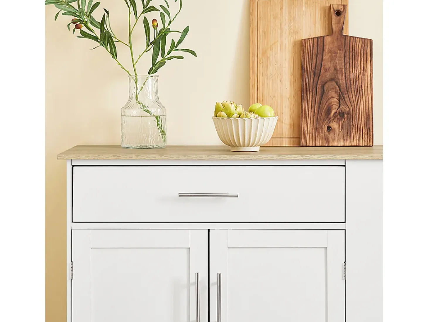 SoBuy Mueble Auxiliar de Cocina con Ruedas, Encimera, Cajón y Estantería
