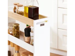 SoBuy NSR12-W - Carrito de cocina/baño que ahorra espacio con 4 estantes L50cm x A14,5cm x A14,5cm...