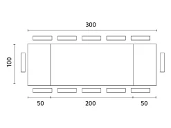 Spike - Mesa extensible (200/300 x 100 cm) en fresno negro