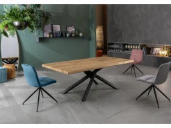 Spike - Mesa fija (200 x 76 H cm) en chapa de roble negro