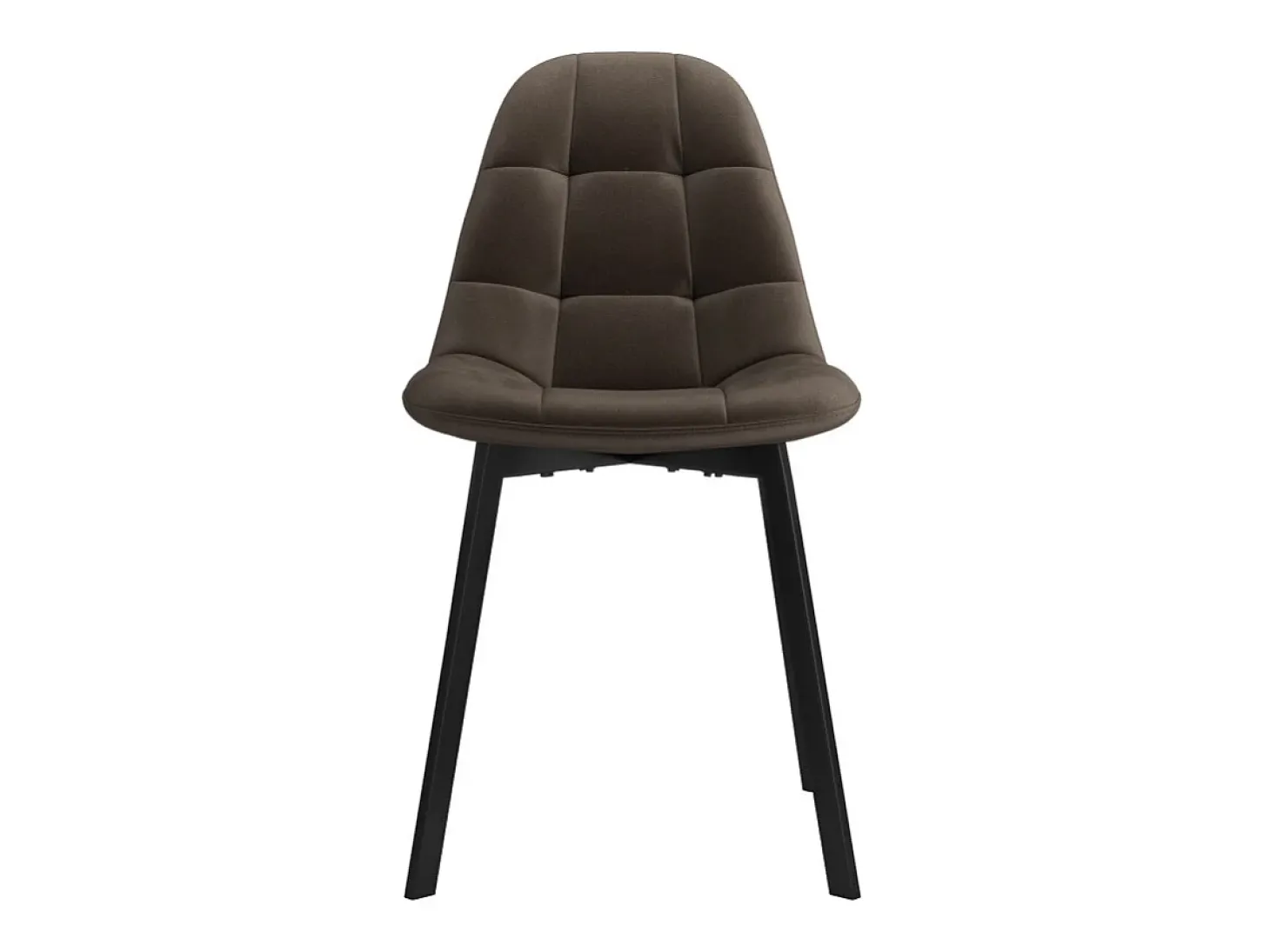 STELLIA-Silla de terciopelo marrone y metal negro (x4)