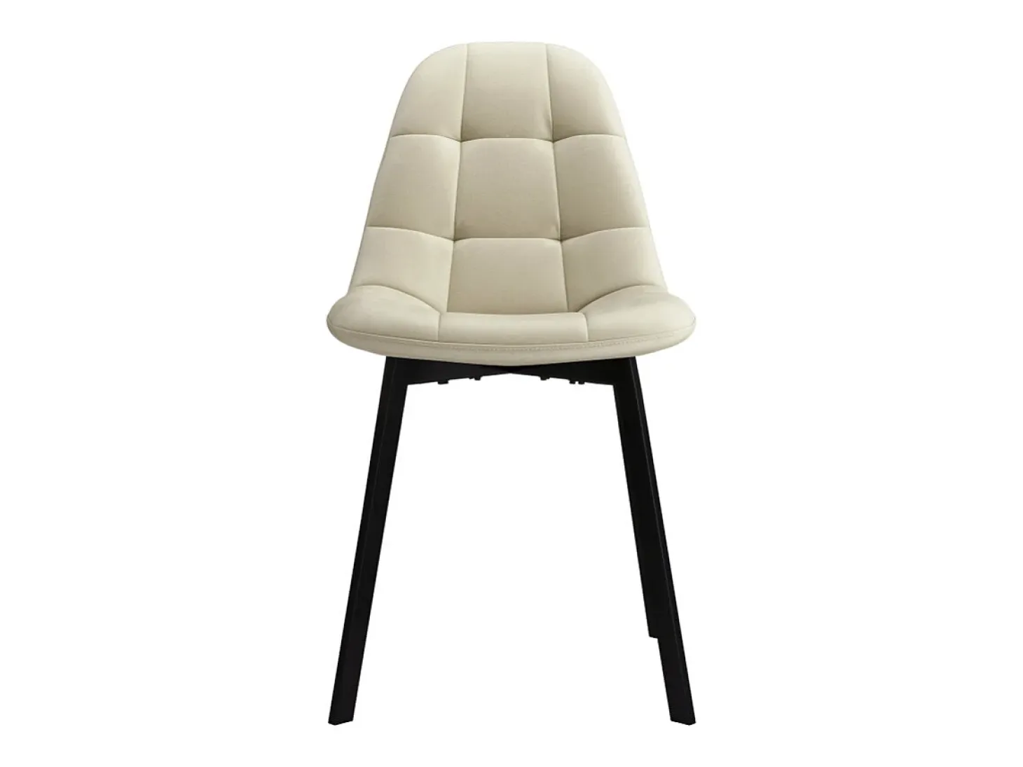 STELLIA-Silla de terciopelo beige y metal negro (x4)