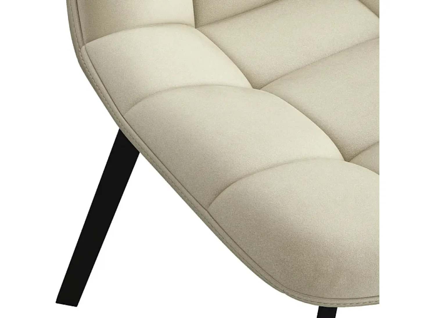 STELLIA-Silla de terciopelo beige y metal negro (x4)