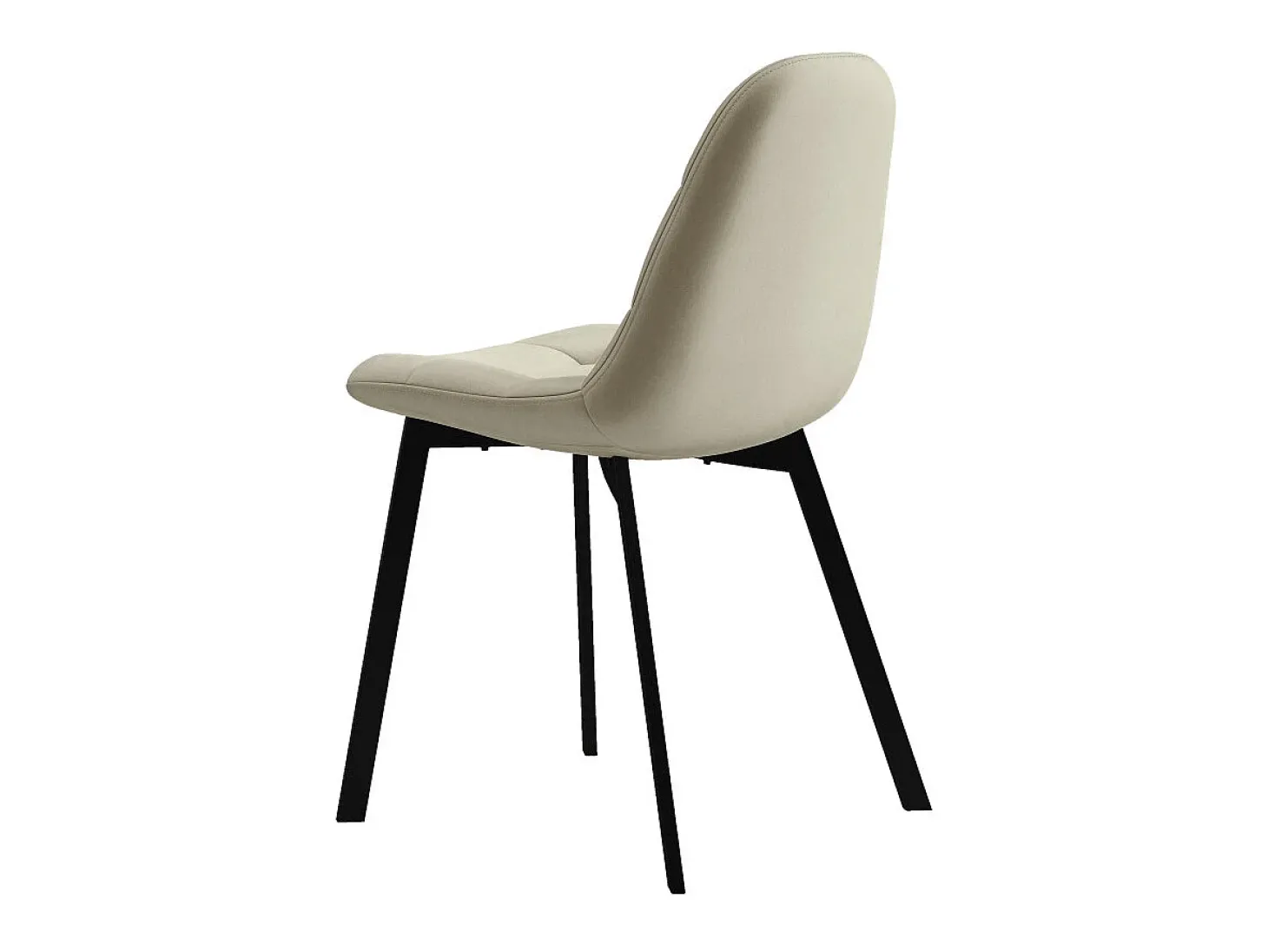 STELLIA-Silla de terciopelo beige y metal negro (x4)