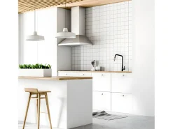 Style Grifo mezclador de fregadero con ducha extraíble negro mate y oro rosa Essebagno