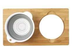 Tabla de cortar de bambú con colador integrado