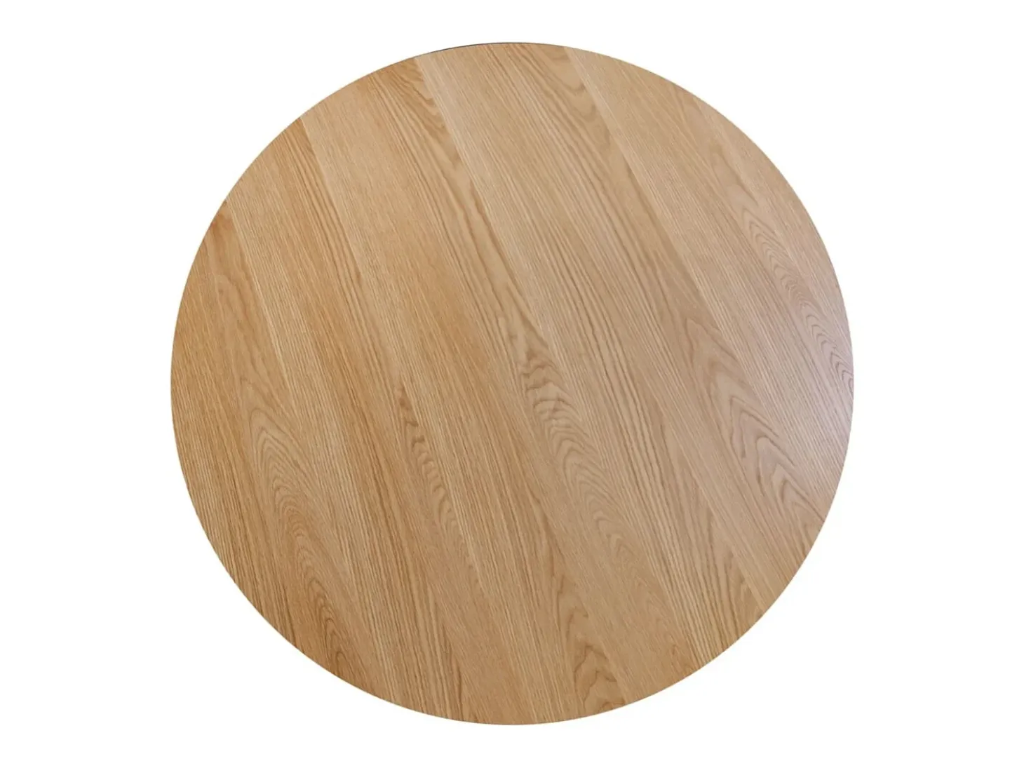 Table KANOVA 140 cm – Tablero redondo de roble claro y pie central de diseño – Estilo contemporáneo
