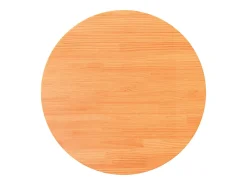 Tablero de mesa redondo madera maciza de pino marrón Ø80x2,5 cm