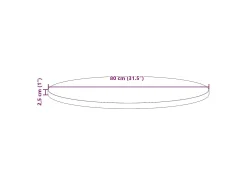 Tablero de mesa redondo madera maciza de pino marrón Ø80x2,5 cm