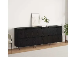 Tableros Lateral 3 piezas Roble negro 180 x 35 x 70 cm