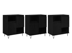 Tableros Lateral 3 piezas Roble negro 180 x 35 x 70 cm