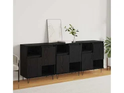 Tableros Lateral 3 piezas Roble negro 180 x 35 x 70 cm
