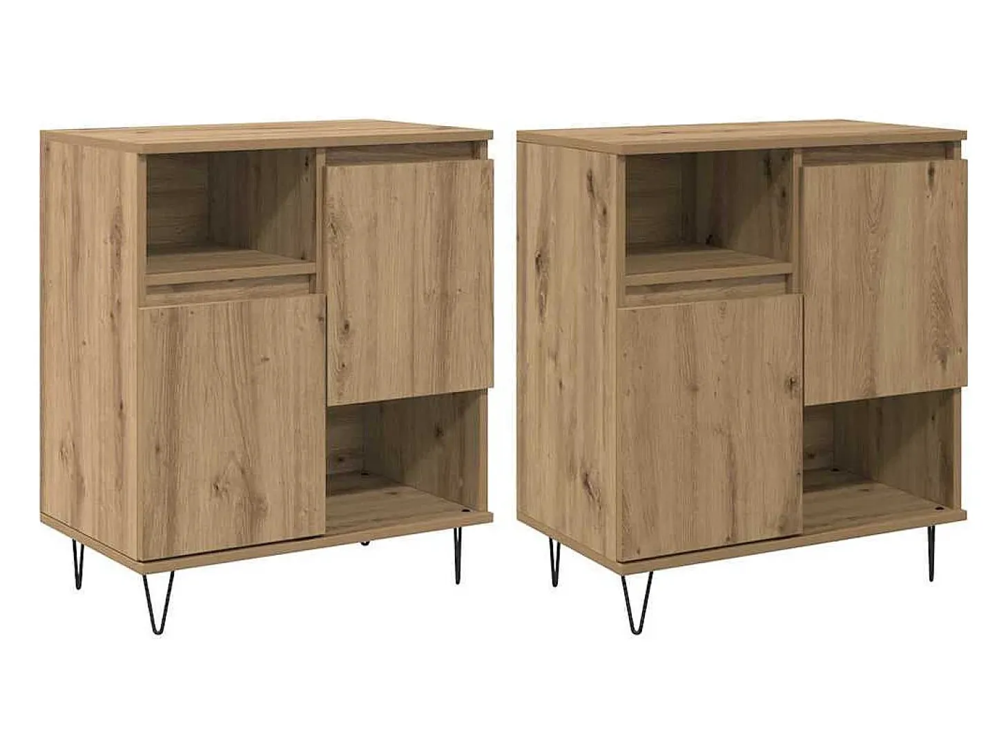 Tableros Lateral 2 piezas Roble artisan 120 x 35 x 70 cm