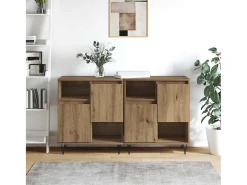 Tableros Lateral 2 piezas Roble artisan 120 x 35 x 70 cm