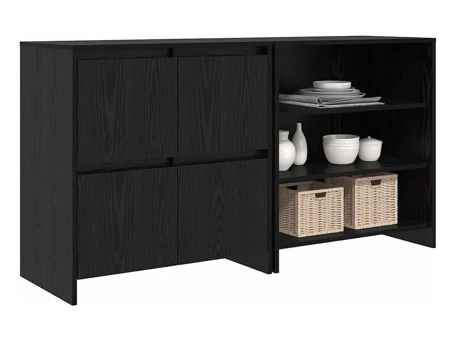 Tableros Lateral 2 piezas Roble negro 70 x 41 x 75 cm