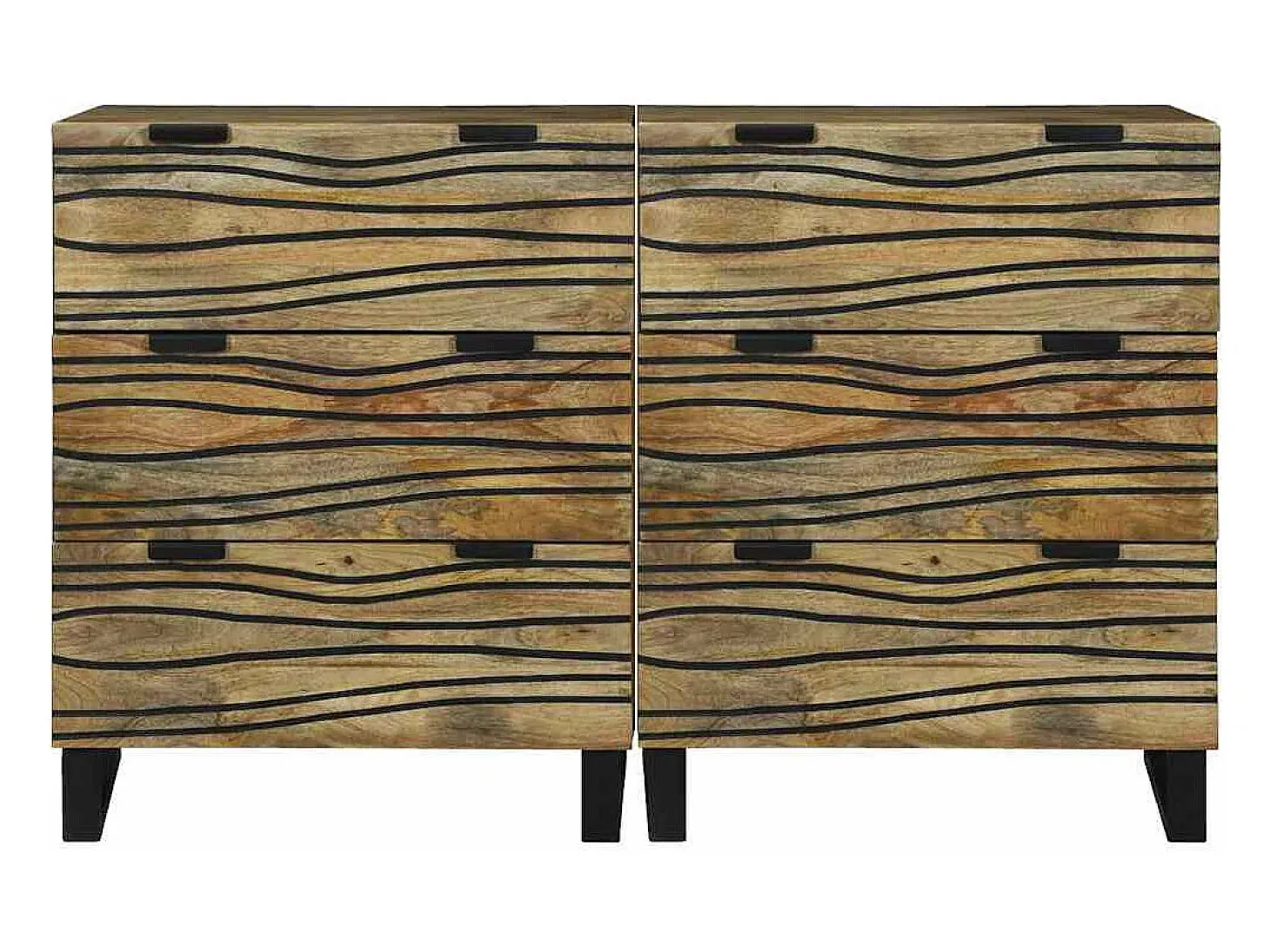 Tableros Lateral con cajón 2 piezas Marrón 60 x 33.5 x 75 cm