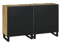 Tableros Lateral con cajón 2 piezas Marrón 60 x 33.5 x 75 cm