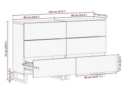 Tableros Lateral con cajón 2 piezas Marrón 60 x 33.5 x 75 cm