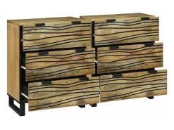 Tableros Lateral con cajón 2 piezas Marrón 60 x 33.5 x 75 cm