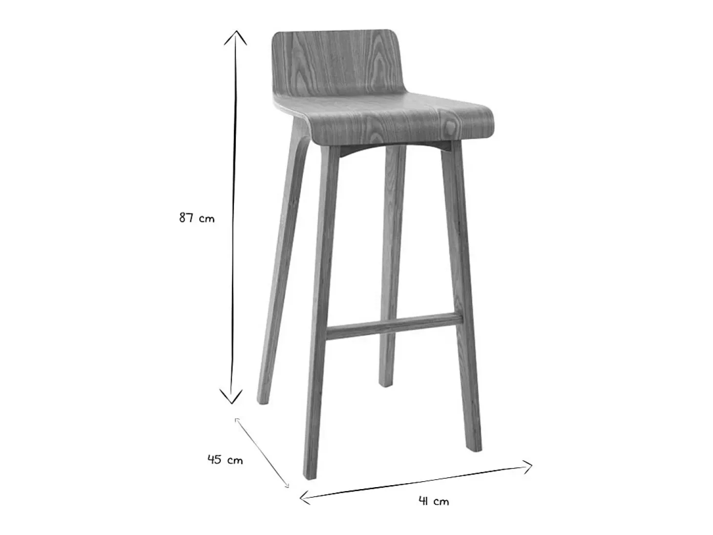 Taburete / silla de bar diseño madera natural escandinavo BALTIK