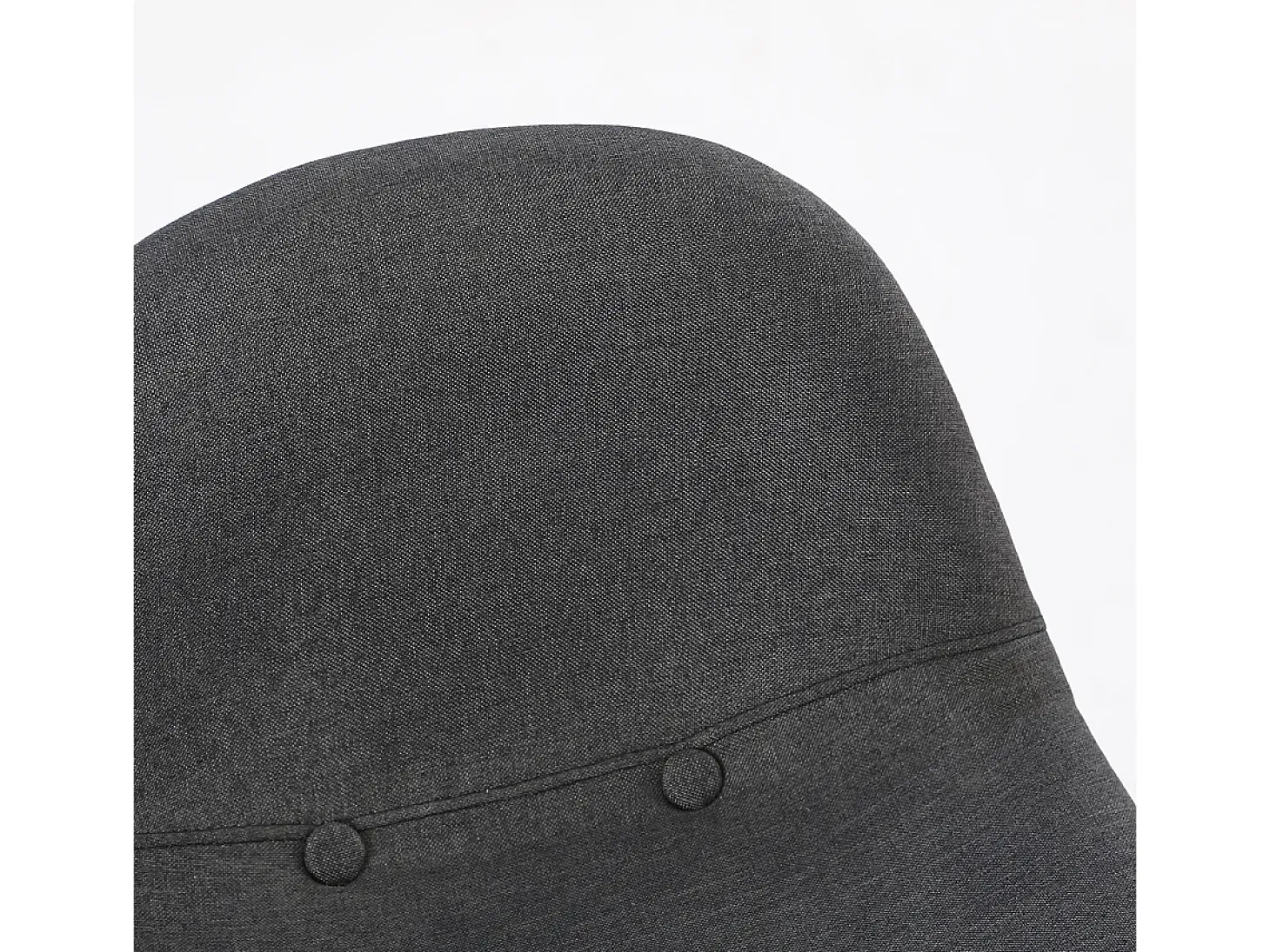 Taburete alto de bar cocina estilo nórdico en tela con respaldo Shona - Gris Oscuro
