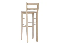 Taburete alto de bar en madera cruda para pintar h 80 cm asiento de madera maciza