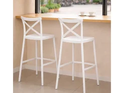 Taburete alto de bar en plástico polipropileno blanco sprint h 75 cm