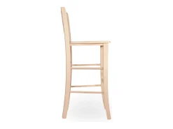 Taburete alto de bar Sissy en madera cruda para pintar h 73 con asiento macizo