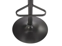 taburete alto de terciopelo y metal negro - Altura ajustable - Beige - ELEANA