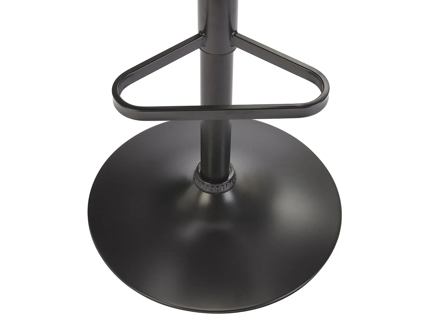 taburete alto de terciopelo y metal negro - Altura ajustable - Beige - ELEANA