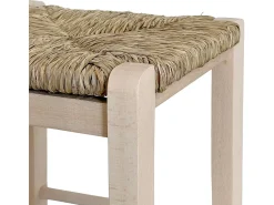 Taburete bajo h 47 cm de madera para pintar cuadrado con patas de sable