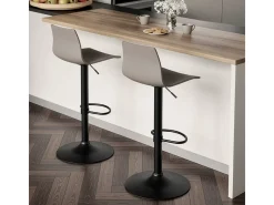 Taburete cocina bar diseño base negro mate ajustable Grand Soleil Imola Matt - Beige Juta