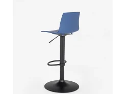 Taburete cocina bar diseño base negro mate ajustable Grand Soleil Imola Matt - Azul Marino