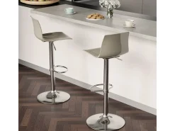 Taburete cocina con base cromada altura regulable Grand Soleil Imola - Beige