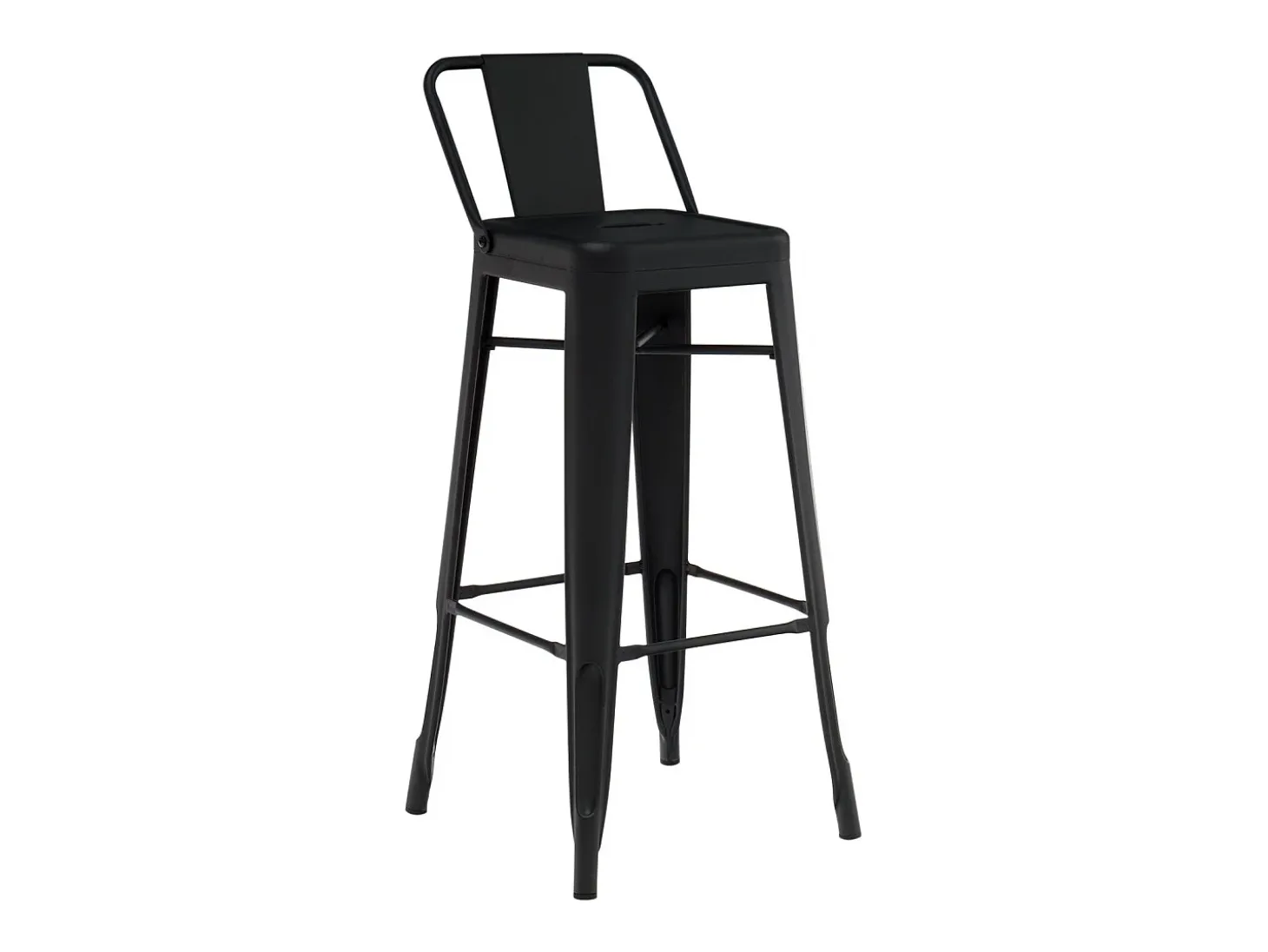 Taburete con respaldo de acero rojo brillante Kontoir 74 cm-Color Blanco