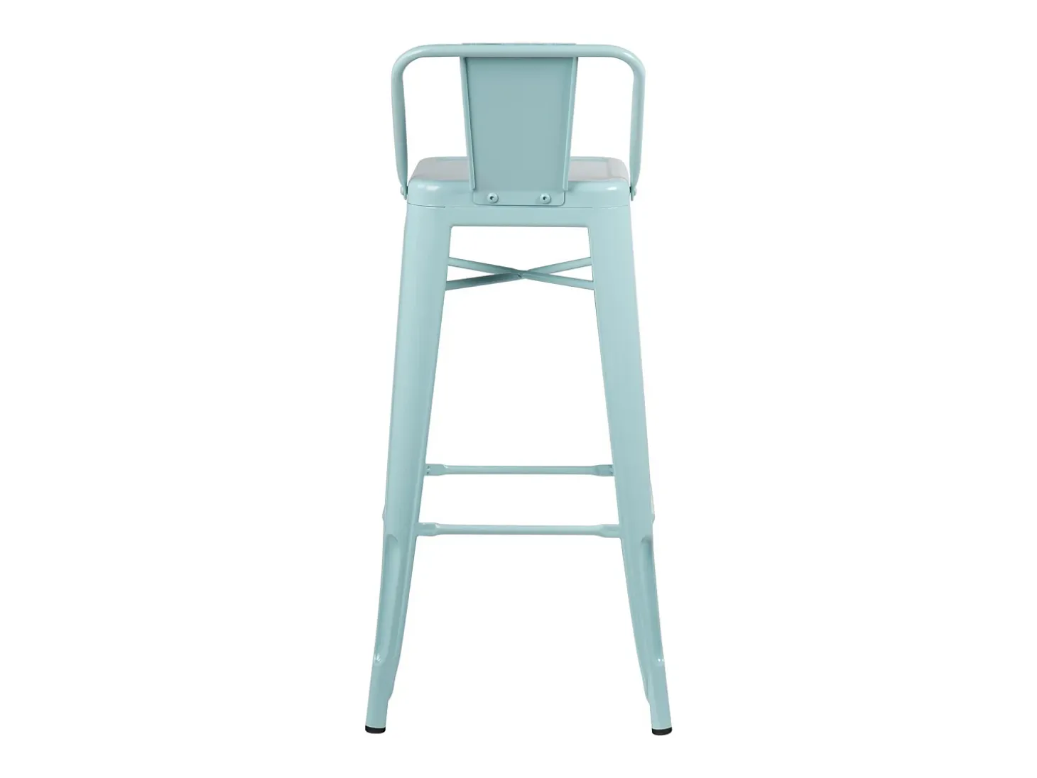Taburete con respaldo de acero rojo brillante Kontoir 74 cm-Color Azul claro