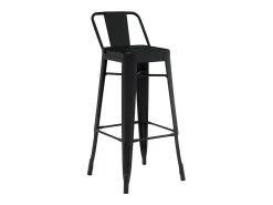 Taburete con respaldo de acero rojo brillante Kontoir 74 cm-Color Azul claro