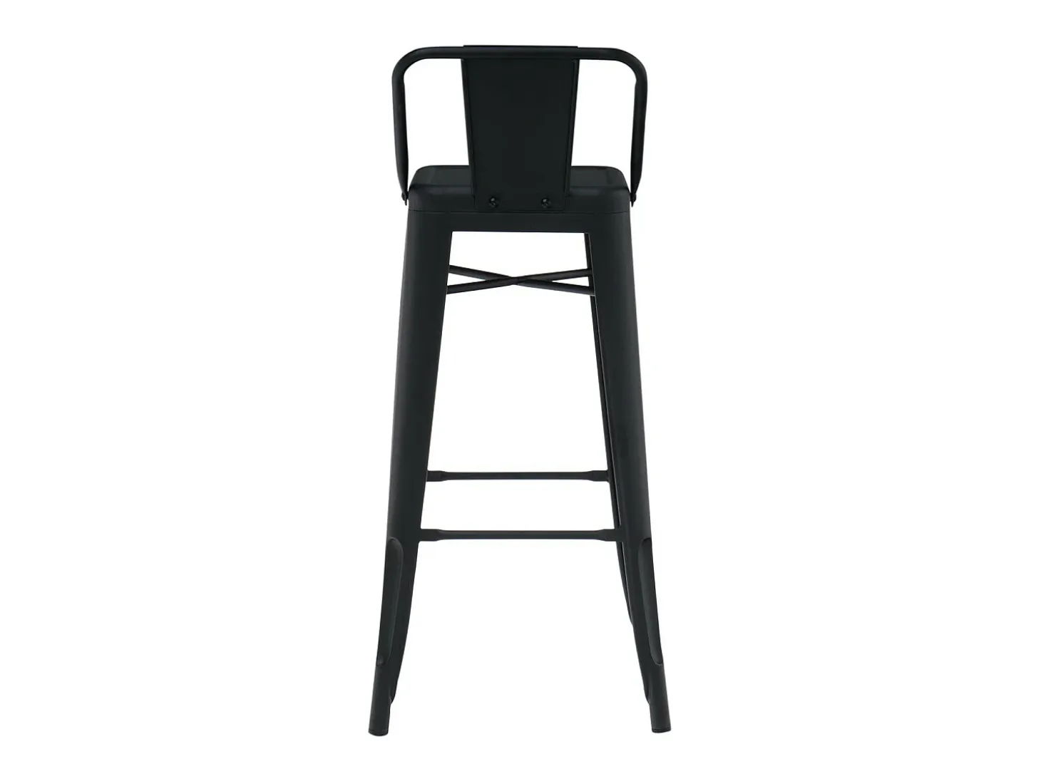 Taburete con respaldo de acero rojo brillante Kontoir 74 cm-Color Negro