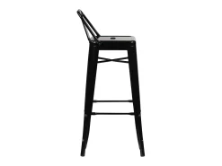 Taburete con respaldo de acero rojo brillante Kontoir 74 cm-Color Negro