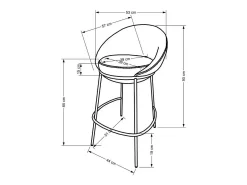 Taburete de bar Armand de tela beige
