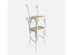 Taburete de bar bistró vintage de madera, set de 2 blanco
