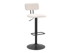 Taburete de bar blanco claro, 41 x 47,5 x 85-106,5 cm (asiento: 61-83 cm)