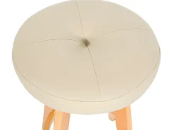 Taburete de bar Boras (juego de 2) giratorio, crema, patas claras